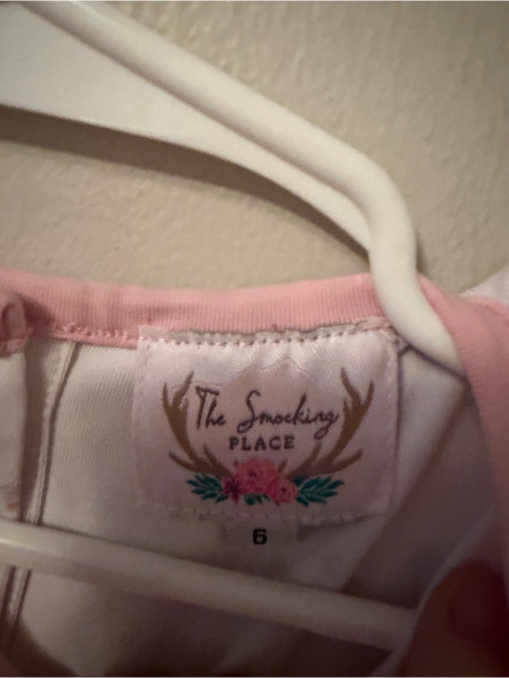 The Smocking Place Pink and White Santa Dress - Picture 3 of 3
